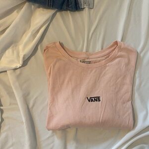 Vans Light Pink Tee with Logo Crop Top